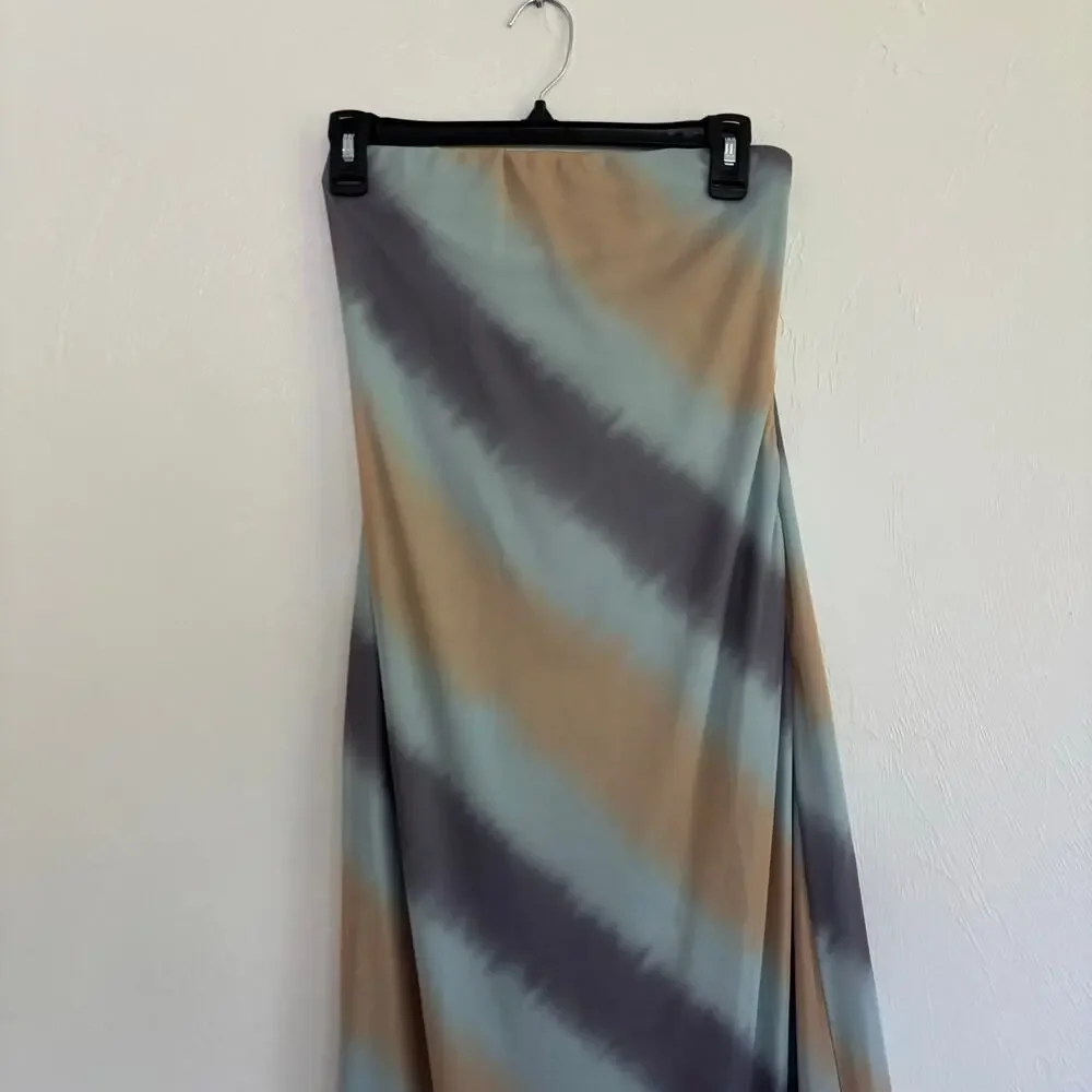 Princess Polly Celik Strapless Maxi Dress Blue Size 4 Cocktail Wedding Guest